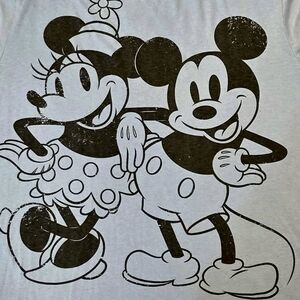 Disney Mickey & Minnie Mouse Graphic T-Shirt - Light Blue Womem's Size 2XL